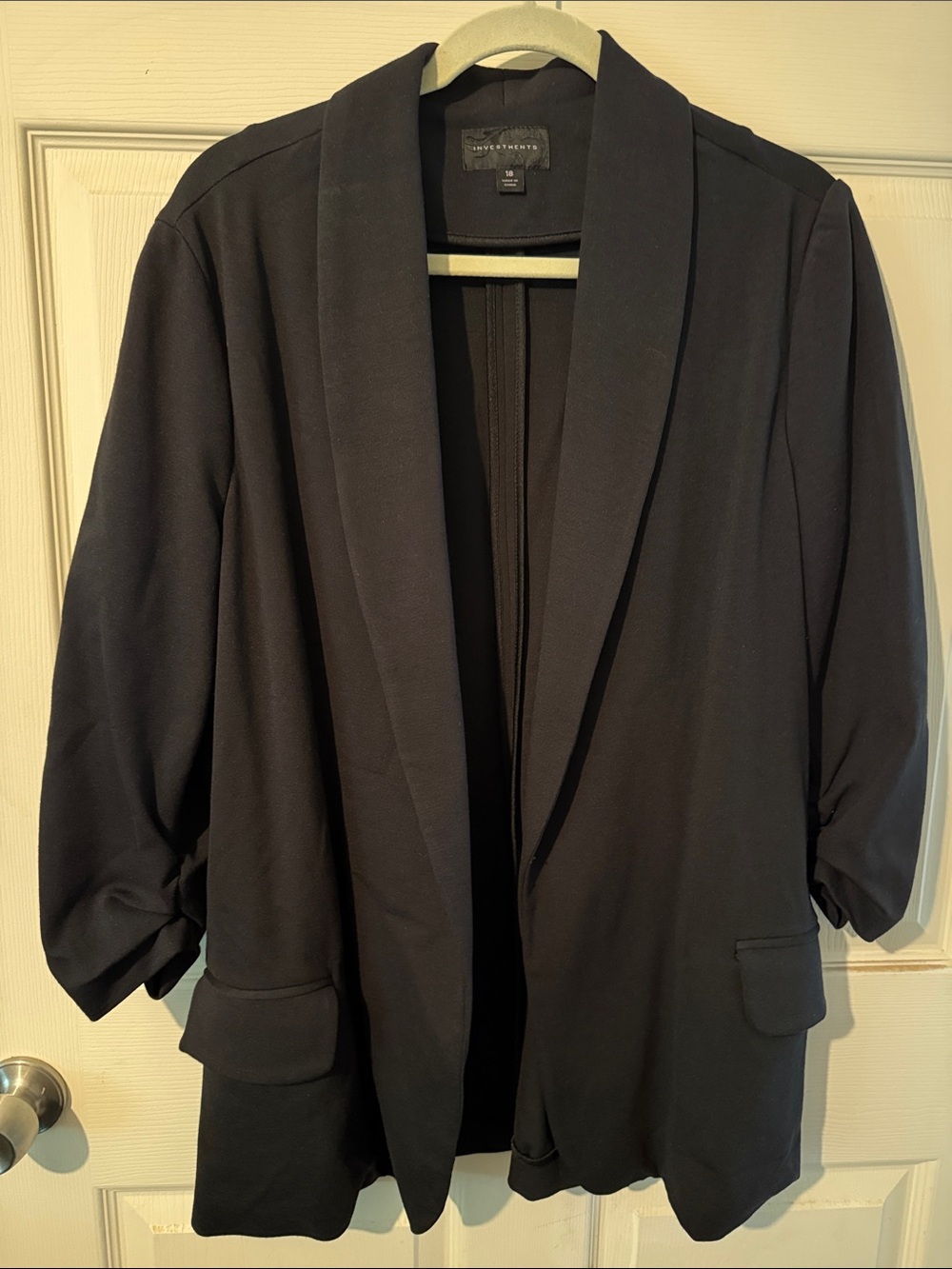 Investments Women’s Black Open-Front Draped Blazer